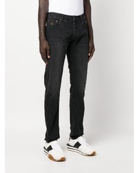 schwarze bestickte Jeans von Moorer