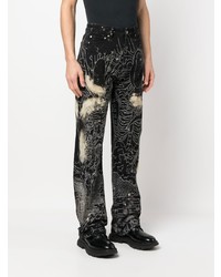 schwarze bestickte Jeans von Who Decides War