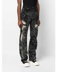 schwarze bestickte Jeans von Who Decides War