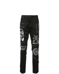 schwarze bestickte Jeans von Haculla
