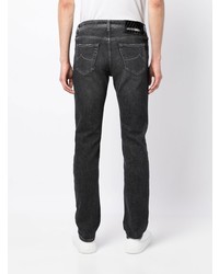 schwarze bestickte Jeans von Jacob Cohen