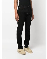 schwarze bestickte Jeans von Evisu