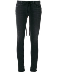 schwarze bestickte Jeans von Off-White