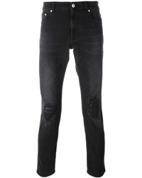 schwarze bestickte Jeans von Versus
