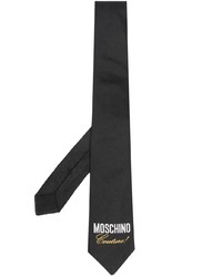 schwarze bestickte Krawatte von Moschino