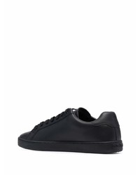 schwarze bestickte Leder niedrige Sneakers von Palm Angels