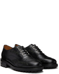 schwarze bestickte Leder Oxford Schuhe von Toga Virilis