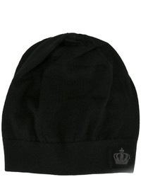 schwarze bestickte Mütze von Dolce & Gabbana