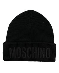 schwarze bestickte Mütze von Moschino