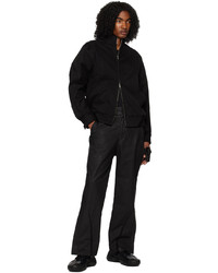 schwarze bestickte Nylon Bomberjacke von XLIM