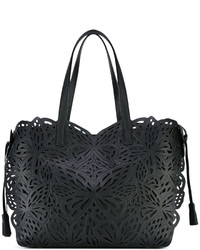 schwarze bestickte Shopper Tasche aus Leder von Sophia Webster
