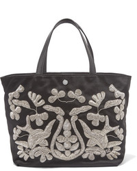 schwarze bestickte Shopper Tasche von Elizabeth and James