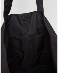 schwarze bestickte Shopper Tasche von Boohoo