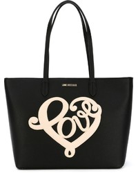 schwarze bestickte Shopper Tasche von Love Moschino