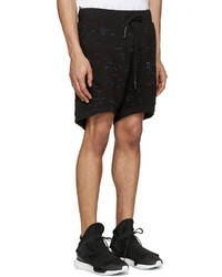 schwarze bestickte Shorts von 11 By Boris Bidjan Saberi