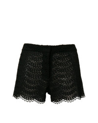 schwarze bestickte Shorts von Giambattista Valli