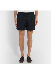 schwarze bestickte Shorts von Tomas Maier