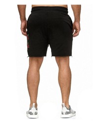 schwarze bestickte Shorts von Redbridge