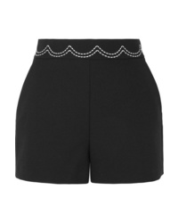 schwarze bestickte Shorts von REDVALENTINO