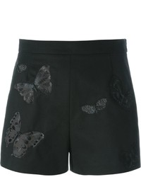 schwarze bestickte Shorts von Valentino