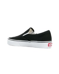 schwarze bestickte Slip-On Sneakers aus Segeltuch von Vans