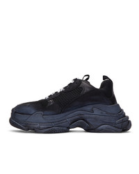 schwarze bestickte Sportschuhe von Balenciaga