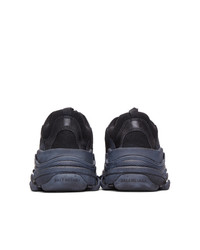 schwarze bestickte Sportschuhe von Balenciaga