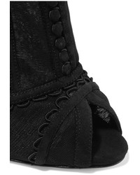 schwarze bestickte Stiefeletten aus Netzstoff von Dolce & Gabbana