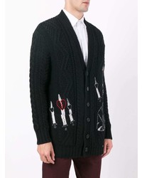 schwarze bestickte Strickjacke von Valentino