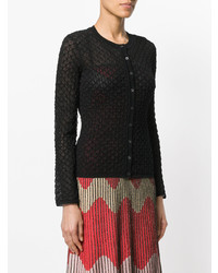 schwarze bestickte Strickjacke von M Missoni