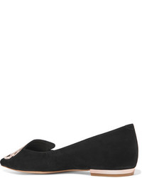 schwarze bestickte Wildleder Ballerinas von Sophia Webster