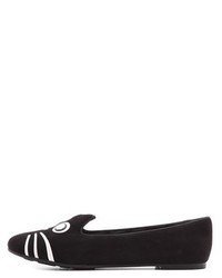 schwarze bestickte Wildleder Slipper von Marc by Marc Jacobs