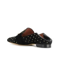 schwarze bestickte Wildleder Slipper von Bally