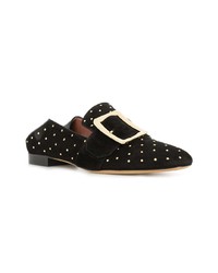 schwarze bestickte Wildleder Slipper von Bally