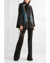 schwarze bestickte Wolljacke von Temperley London