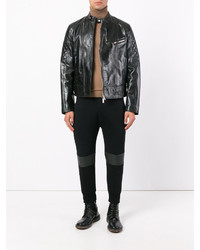 schwarze Bikerjacke von DSQUARED2