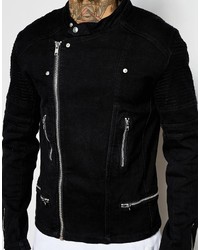 schwarze Bikerjacke von Asos