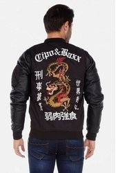 schwarze Bikerjacke von Cipo & Baxx