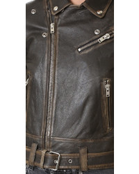 schwarze Bikerjacke von Iro . Jeans