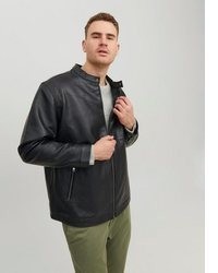 schwarze Bikerjacke von Jack & Jones PlusSize