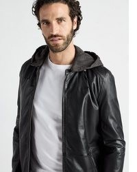 schwarze Bikerjacke von JCC