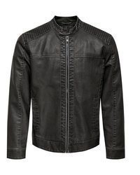 schwarze Bikerjacke von ONLY & SONS