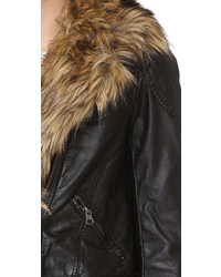 schwarze Bikerjacke von Free People