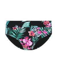 schwarze Bikinihose mit Blumenmuster von Dorothy Perkins