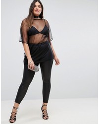 schwarze Bluse aus Netzstoff von Asos