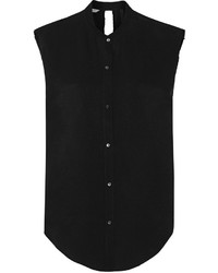 schwarze Bluse mit Ausschnitten