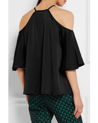 schwarze Bluse mit Ausschnitten von Temperley London