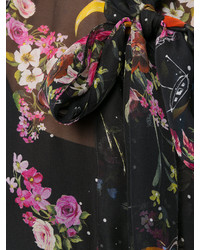 schwarze Bluse mit Blumenmuster von Dolce & Gabbana