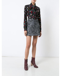 schwarze Bluse mit Blumenmuster von Marc Jacobs