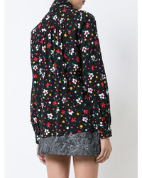schwarze Bluse mit Blumenmuster von Marc Jacobs